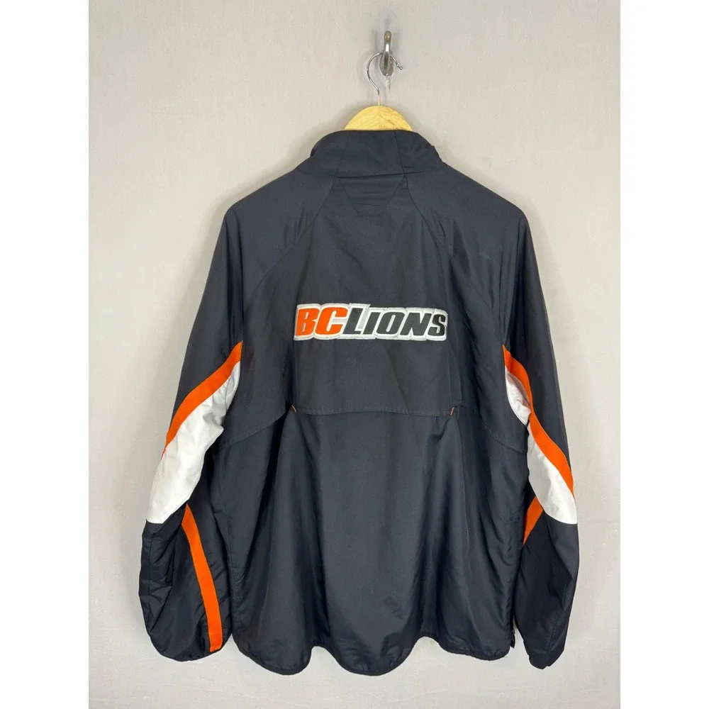 Reebok CFL BC Lions Quarter Zip Windbreaker‎ Jacket Black Orange Mens Large